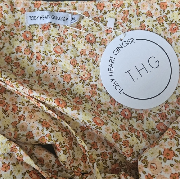 Toby Heart Ginger Sleepwalking Floral Long Sleeve Crop Top Size XL (US 10) - Picture 5 of 8